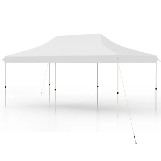 10x20 Feet Pop Up Foldable and Portable Outdoor Gazebo with Carry Bag Ideal for Party or Wedding Ceremony White {7}