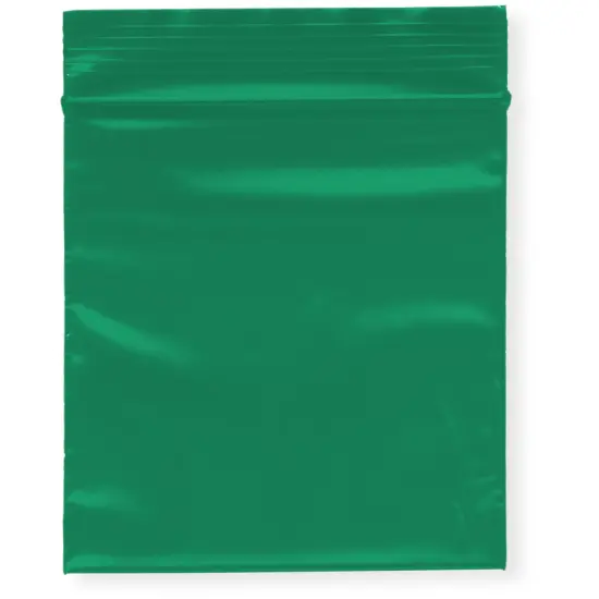 Plymor 3" x 3", Green 2 Mil Zipper Reclosable Plastic Bags {1}