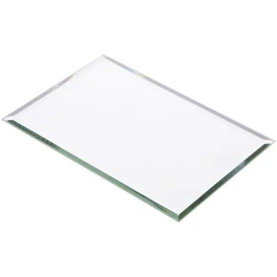 Plymor 4" x 6" Rectangle, 3mm Thick Beveled Glass Mirror {1}