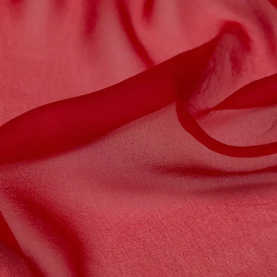 1 Yard Milly Red Silk Chiffon 52" Wide Perfect for Dresses & Apparel {2}