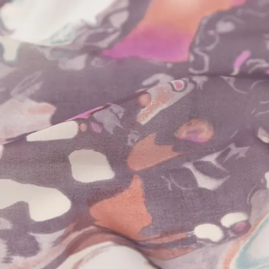 1 Yard Antique Purple Rust Abstract Silk Chiffon 51 inch Width {2}