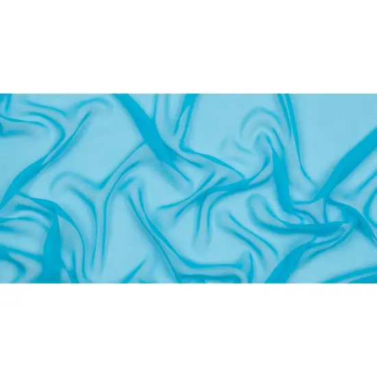 1 Yard Horizon Blue Silk Chiffon Sheer Lightweight Fabric for Dresses Scarves and Overlays, 44 Inches Width {3}