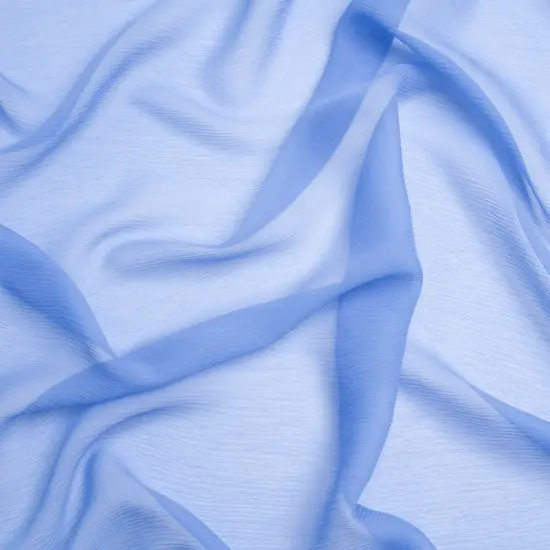 1 Yard Sheer Regatta Blue Silk Chiffon Fabric 43" Wide for Scarves, Overlays & Ruffles {1}