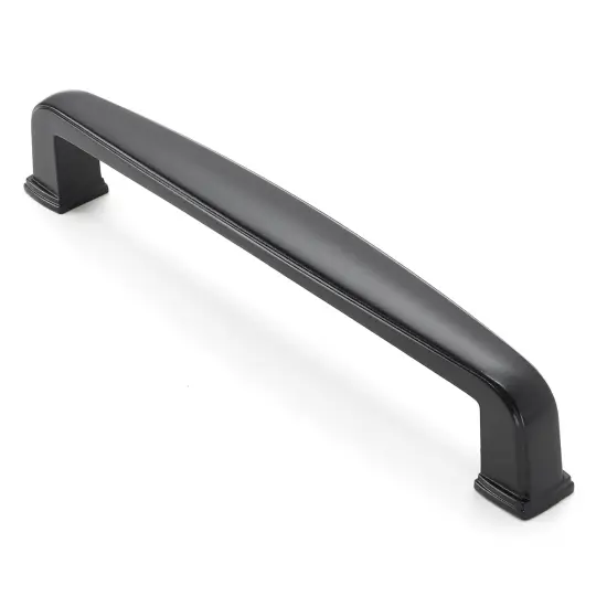 Cauldham Solid Kitchen Cabinet Handles (5" Hole Centers) - Drawer/Door Hardware - Style T765 - Matte Black {1}