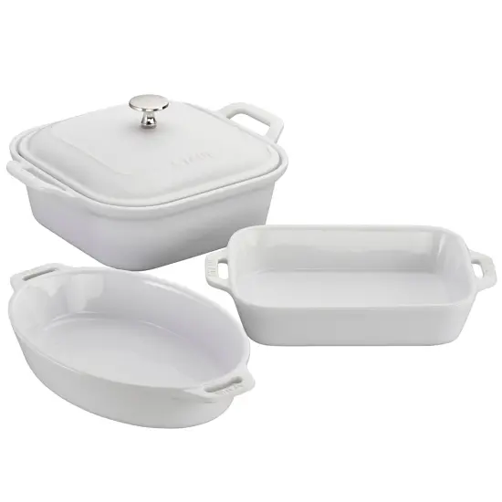 Staub Ceramic 4-pc Baking Pans Set, Casserole Dish with Lid, Brownie Pan {2}