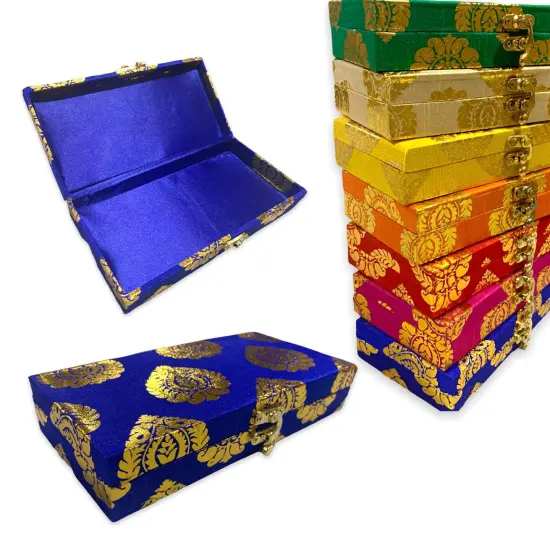 Pack of 4 Brocade Jewelry Organizer Box Indian Favor Boxes for Shagun Return Gifts Traditional Style Box Wedding Favor Punjabi Muslim Pakistani Wedding Nikah Favor {5}