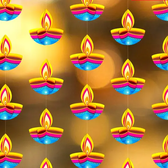 4ct Paper Diya Diwali Hanging Strings, Diwali Decoration, Diwali Decor, Diwali Decorations, Diwali Party, Deepawali Hanging, Diwali Garland {4}