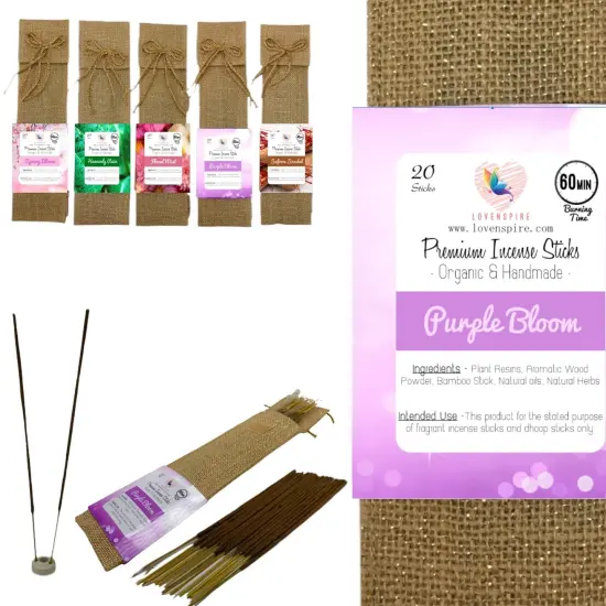 20 Ct. Premium Scented Incense Stick Plain Incense Kit with Wooden Box Agarbatti Dhoop Stick Low Smoke Incense with Spiritual Fragrance Pooja Essential Indian Temple Item {1}