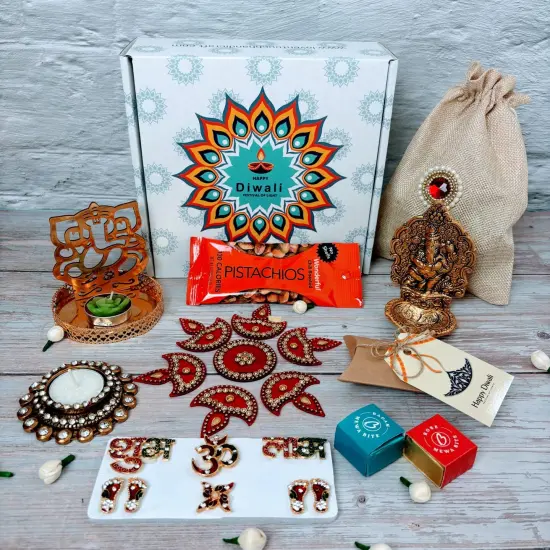 Ultimate Diwali Gifts Hamper Indian Festival Diwali Gift Boxes Hamper Basket Sweets Dry Fruits for Employees Home Office Friends Family & Relatives Corpoate Return Gift Items {1}