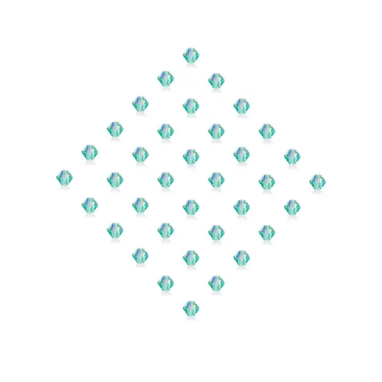 Preciosa 6mm Czech Crystals Bicone Rondelle Beads, 36pcs Caribbean Sea AB {6}