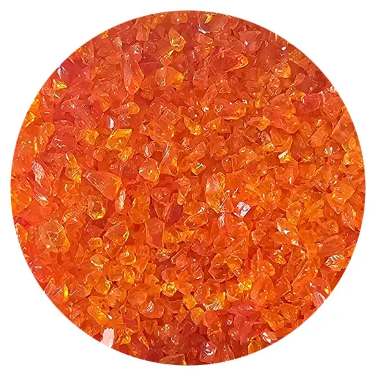 Wissmach Frit Coarse Orange/Red Transparent 96-51 1Lb. Jar 96 COE {1}
