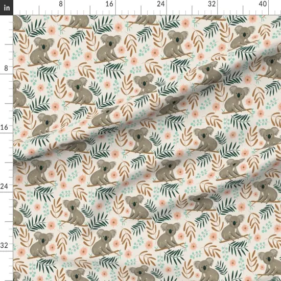 Various Fabrics by the Yard or Fat Quarter Koala Small Scale Animal Australian Australia Custom Printed Fabric by Spoonflower {1}