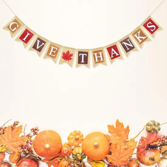 Burlap Give Thanks Banner Decoration {4}