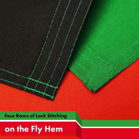 G128 3 Pack: Malawi Flag | 3x5 Ft | LiteWeave Pro Series Printed 150D Polyester | Country Flag, Indoor/Outdoor, Vibrant Colors, Brass Grommets {5}