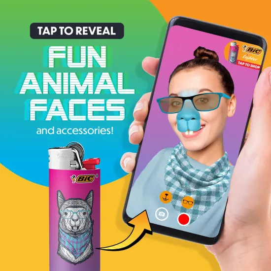 BIC Maxi Special Edition Augmented Reality Pocket Lighters, Child-Resistant and Reliable, 6-Pack {1}