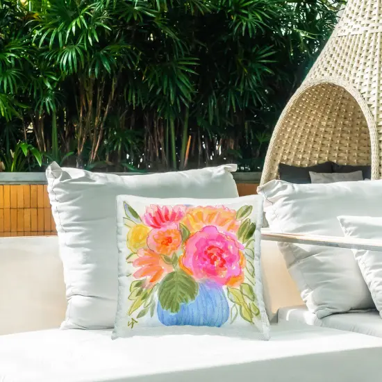 Full Blossoms Bouquet Outdoor Printed Pillow Design by Suzanne Allard, 18 x 7 x 18 {2}