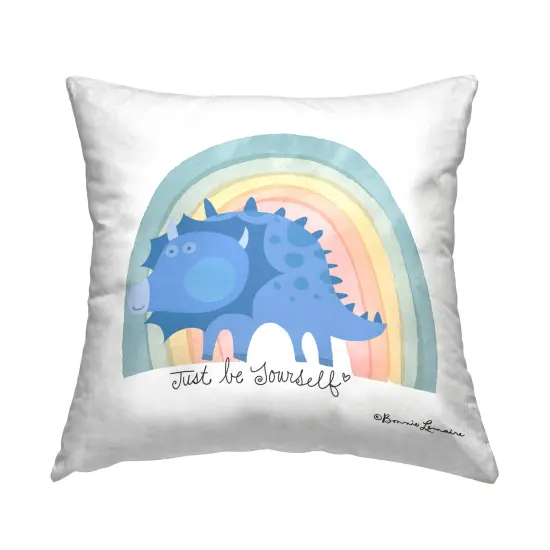 Be Yourself Dinosaur Design by Bonnie Lemaire Throw Pillow  {1}