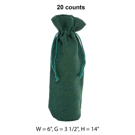 Simple Jute Wine Bag 6" x 3.5" x 14" Practical {1}