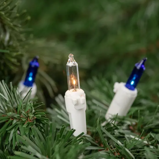 Northlight Mini Incandescent Christmas Lights - Blue and Clear - 10' White Wire - 50ct {4}