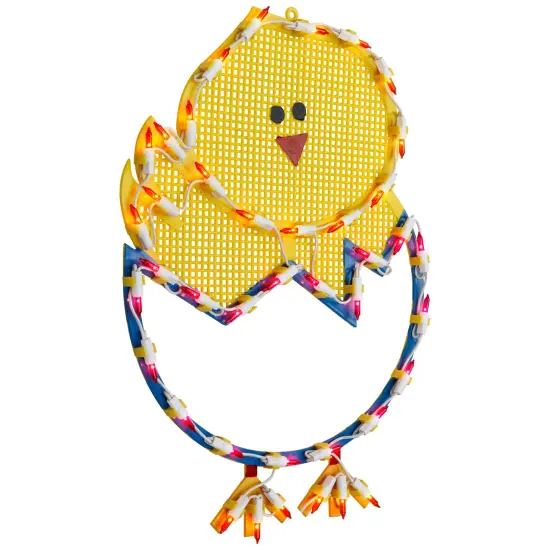 Northlight Lighted Hatching Baby Chick in Egg Easter Window Decoration - 17" Yellow {5}