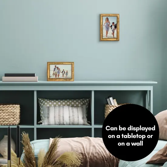 Americanflat Picture Frame with Bamboo Design - Gold Bamboo Frame with Shatter-Resistant Glass - Elegant Gallery Style Frame - Faux Bamboo Photo Frame for Tabletop or Wall Display {11}