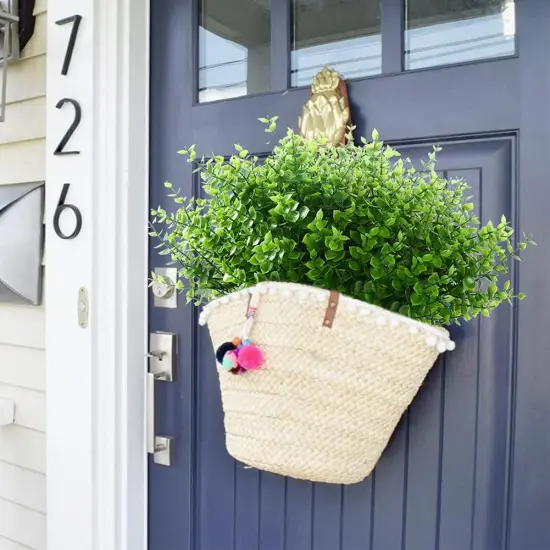 Artificial Flowers Outdoor Fake Flowers for Decoration UV Resistant No Fade Faux Plastic Plants Garden Porch Window Box D&eacute;cor (8 Bundles, 1#Green) {5}