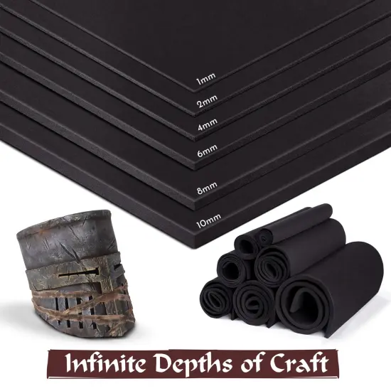 EVA Foam Cosplay | Extra Large 35" x 59" Sheet | Ultra High Density 85kg/m3 | by The Foamory Black {4}