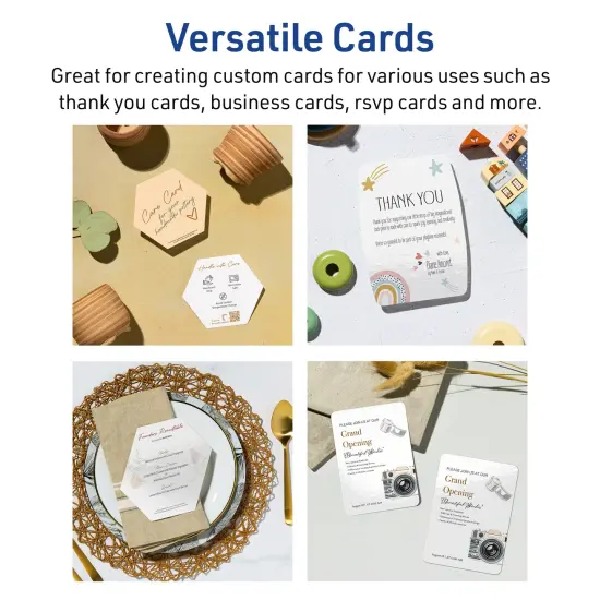 Avery Printable Geo Flat Cards, Sure Feed Technology, 5" x 7", Glossy White Cardstock, Laser/Inkjet Printable, 20 Total, Great for Product Branding, Marketing, and More {4}