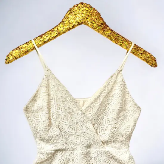 10 yards of 8 RowStarlight Hologram Stretch Sequin Trim | 10 yard cut Gold {6}