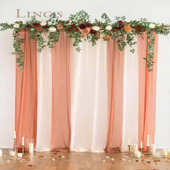 Orange Ceremony Reception Hanging Eucalyptus Rose Arbor Arrangement Outdoor Party Floral Swag {6}