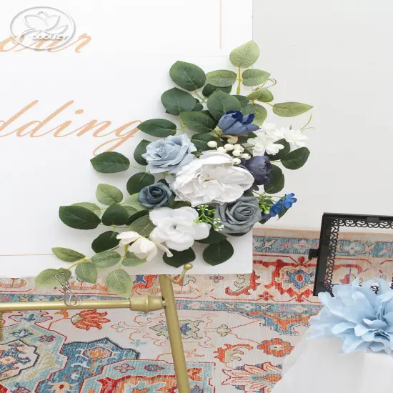 Pack of 2 Wedding Arch, Artificial Flowers, Wedding Decor (Blue) {4}