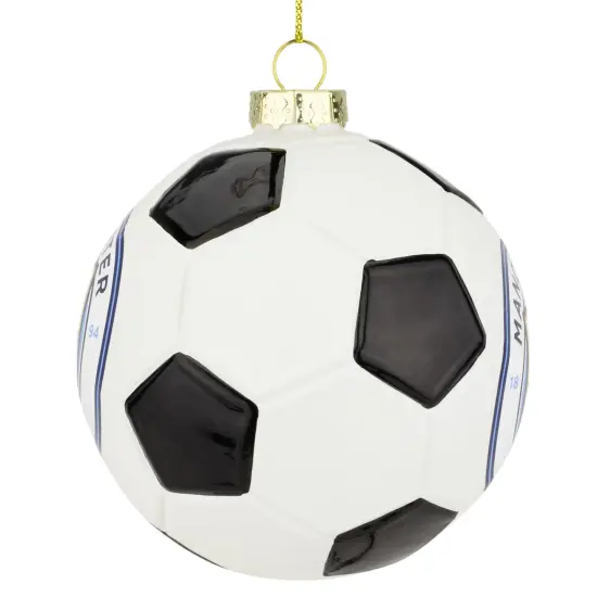Tree Buddees x Manchester City F.C. Official Football Club Bauble Limited Edition Christmas Ornament - Glass Soccer Ball {5}