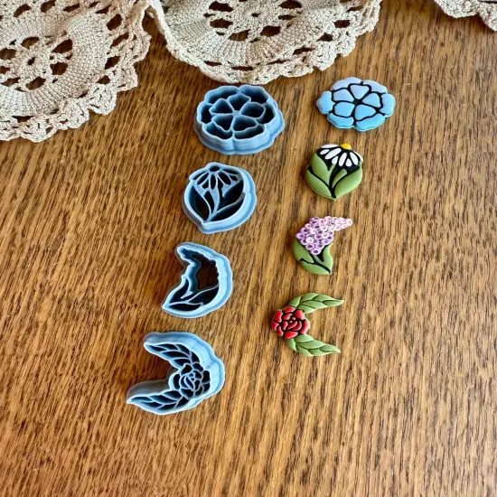 FLOWER MOONPHASE SET | SPRING FLORAL | CLAY CUTTER {2}