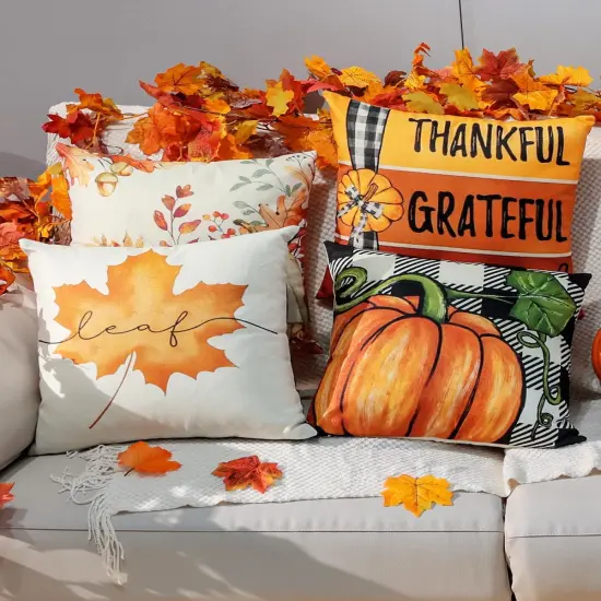 Decorations Pillow Covers Double-Side Printing 20'' x 20'' Set of 4, {4}