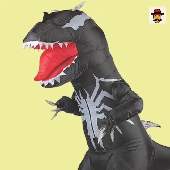 Venomosaurus Adult Inflatable Costume Marvel Villain Suit with Gloves and Fan {5}