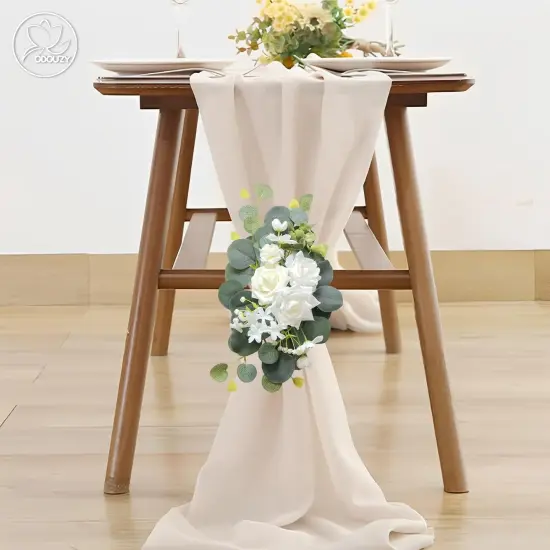 ,Set of 2 for Wedding Welcome Ceremony Sign,Artificial Wedding Arch Flowers {6}