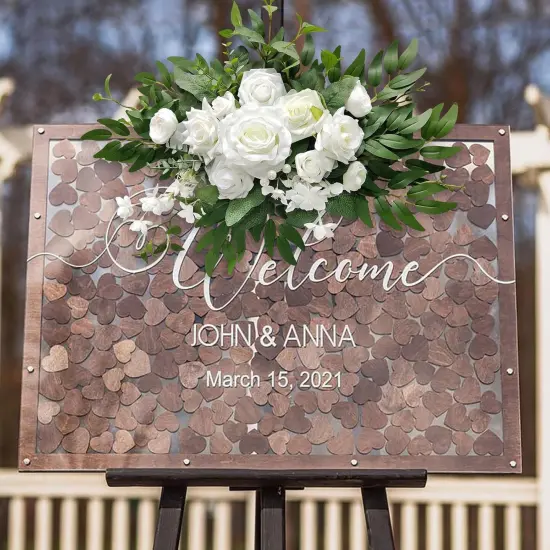 Artificial Flower Swag, Wedding Sign Flowers White Rose Flower Arrangements {3}