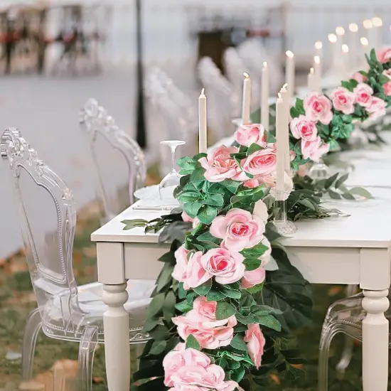 7.5Ft Artificial Vines Flowers Hanging Rose Vine {2}