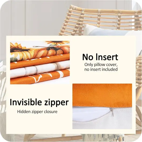 Pumpkin Decorative Throw Pillow Covers 20x20 Inch {6}