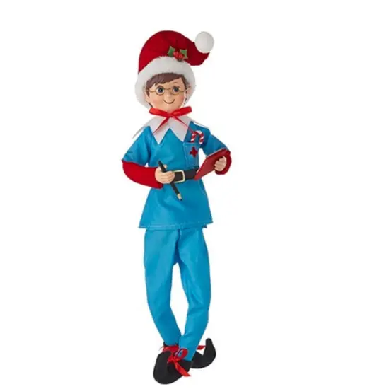16-Inch Posable Nurse Elf - Christmas Healthcare Decoration {1}