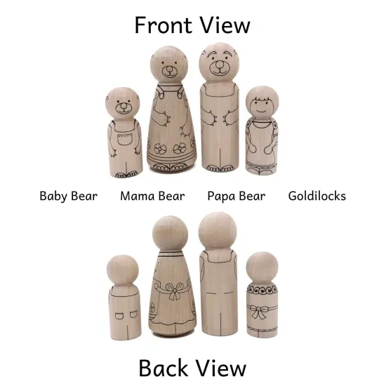 Goldilocks and the Three Bears Peg Doll Set by Pegsies&trade; {3}