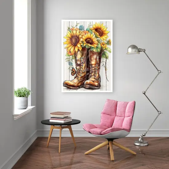 Diamond Painting for Adults Kits, 5D Sunflowers Flwoers Diamond Art Kits for Beginners, DIY Full Drill Butterfly Diamond Gem Art Kits for Home Wall Decor 12x16 Inch {5}