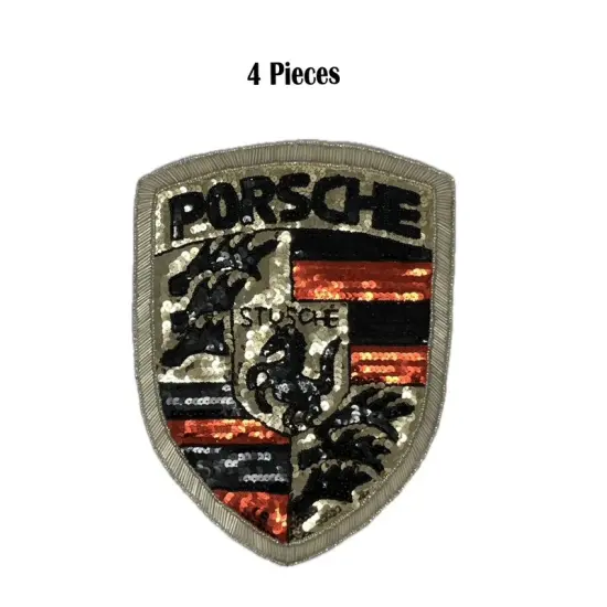 Porsche Sequin Patch 10" Embroidered Automotive Applique {1}