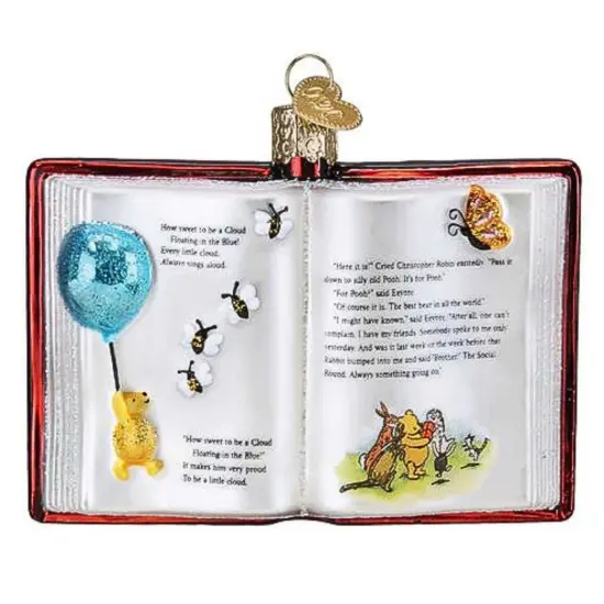 Old World Christmas 3.0 Inch Winnie The Pooh Book Christmas Tree Ornament , Children's Story Teddy Bear Multicolored {1}