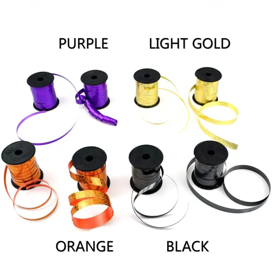 Star 3/16" and 3/8" Holographic Sparkles Curling Ribbon in 12 Colors | 24 Spools in Products Display Quickly | Sparkly Ribbon Great for Gift Wrap and Balloon String {4}