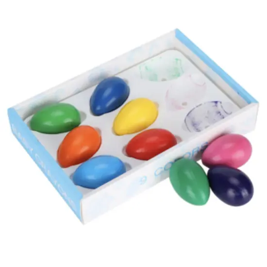 Egg Crayons 9 colors Wax Crayons Easter Basket Stuffers Toys for Kids Toddlers Gift for Boys and Girls Easter Gift for Baby {4}