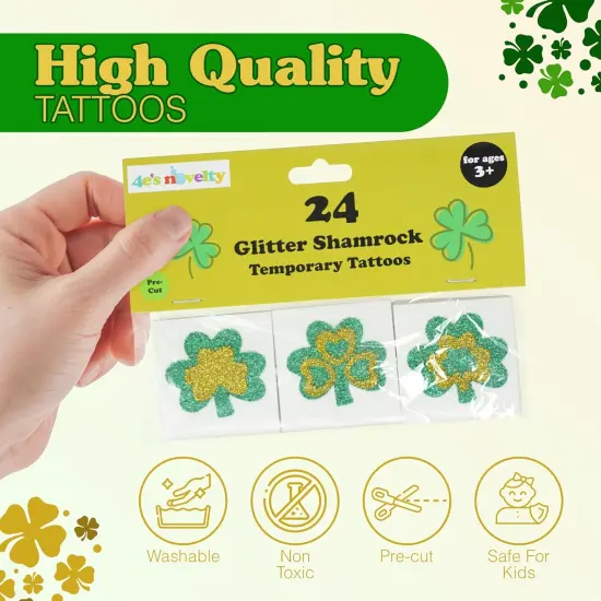 Shamrock Tattoos Individually Wrapped Bulk, St Patricks Day Tattoos, Party Favors {4}