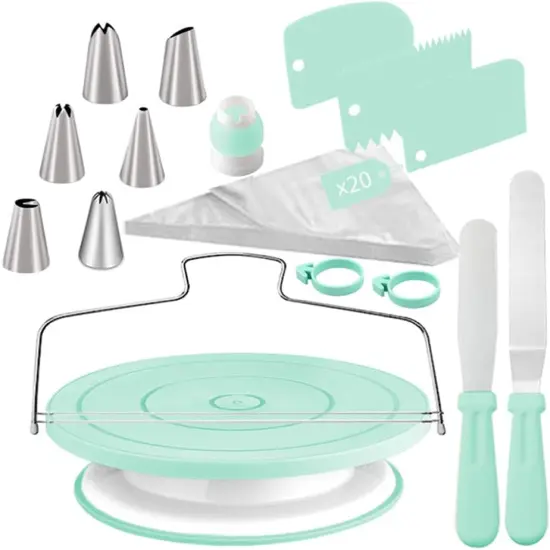 36 PCS Cake Decorating Supplies Kit 11 inch Cake Stand Turntable {1}