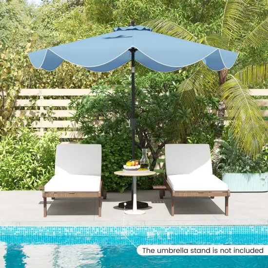 9 FT Outdoor Patio Umbrella with Crank Handle, Push Button Tilt, UV-Resistant Canopy for Sun Protection Navy {5}
