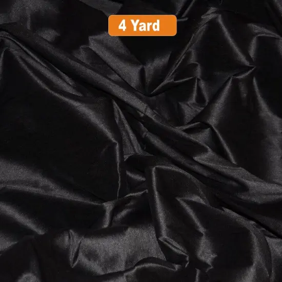 Polyester Silk Fabric Faux Silk Dupioni Fabric Black {1}
